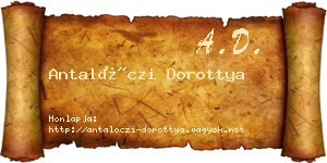 Antalóczi Dorottya névjegykártya